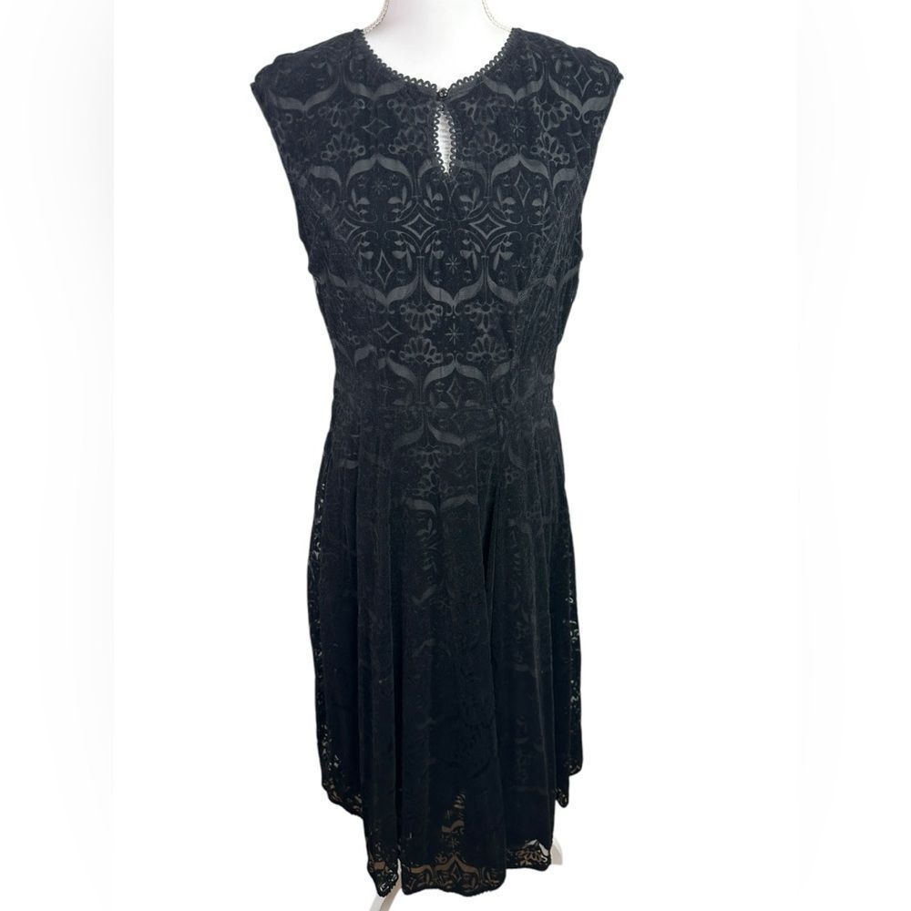 BRIGHT and BEAUTIFUL Vintage Inspired Elegant Black Lace Dress Size XL